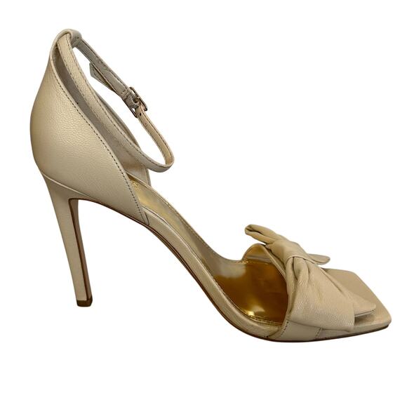 Guess Womens Sancia 8.5 Dress Sandals Heels Stilettos Cream Bows Ankle Strap - Picture 2 of 11
